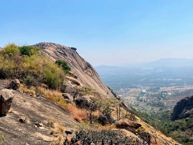 Captivating view from the top of a beautiful hike in Ramanagara, about 60 km from Bangalore -- Handi Gundi.