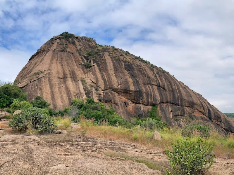 Captivating view from the top of a beautiful hike in Ramanagara, about 60 km from Bangalore -- Handi Gundi.