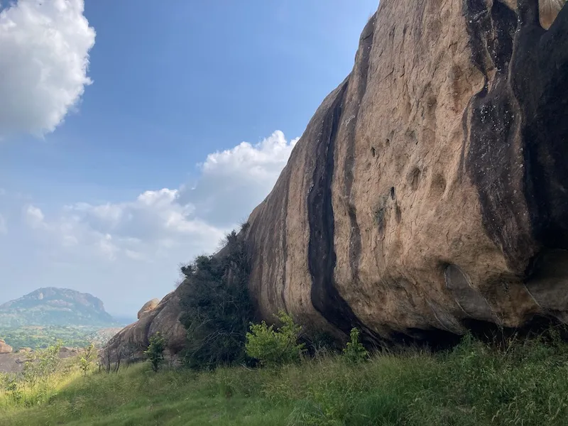 Captivating view from the top of a beautiful hike in Ramanagara, about 60 km from Bangalore -- Handi Gundi.